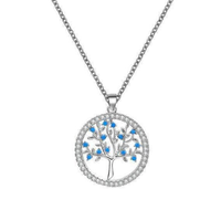 Thumbnail for collier arbre de vie argent et bleu