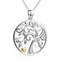 Thumbnail for collier arbre de vie avec coeur d'or