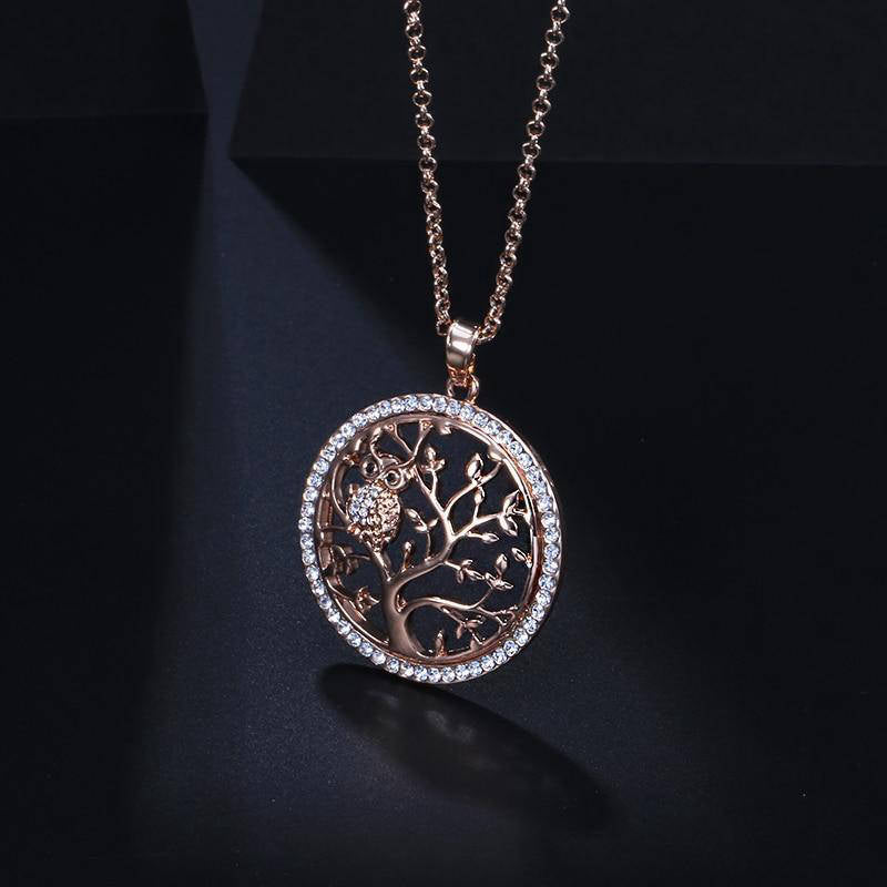 Collier Arbre de Vie <br> Chouette Dorée