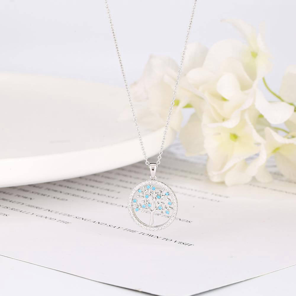 Bijoux Arbre de Vie Argent et Bleu