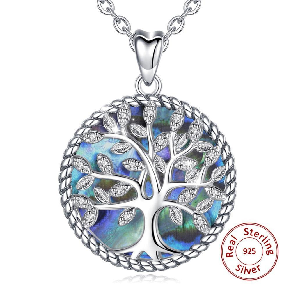 Collier Arbre de Vie <br> Bleu Nacré