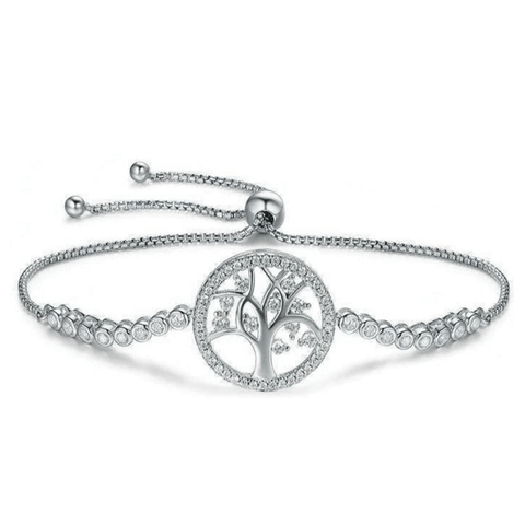 bracelet argent massif arbre de vie
