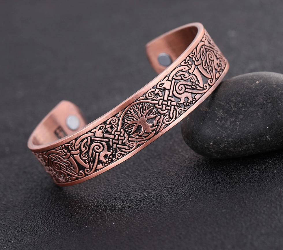 Bracelet Arbre de Vie Viking Cuivre Antique