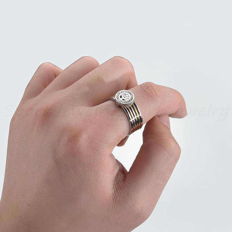 Bague Arbre de Vie Acier Inoxydable 