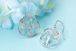 Boucles d'Oreille Arbre de Vie Coeur Argent
