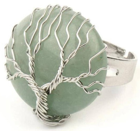 Bague Arbre de Vie Aventurine Verte