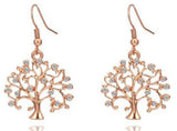 Boucles d'oreilles Arbre de Vie Or Rose