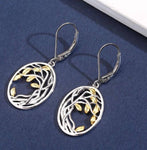 Boucles d'Oreilles Arbre de Vie Argent Massif 925 et Or