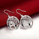 Boucles d'Oreilles Arbre de Vie Argent