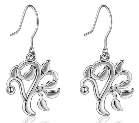 Boucles d'Oreilles Arbre de Vie Argent Pur