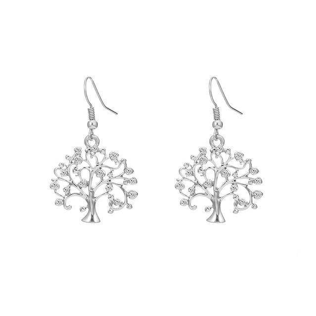 Boucles d'Oreilles Arbre de Vie Crochet