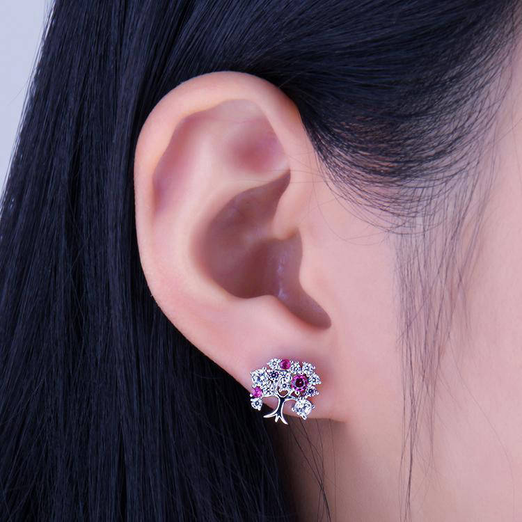 Boucles d'Oreilles Arbre de Vie Argent