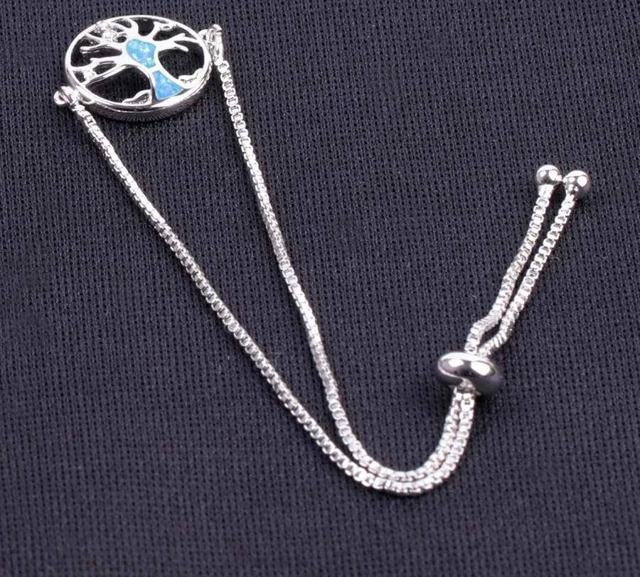 Bracelet Arbre de Vie Argent Bleu