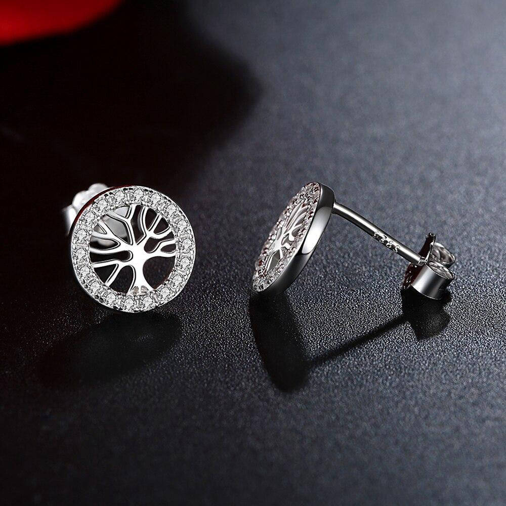 Boucles d'Oreilles Arbre de Vie Zircon cristaux