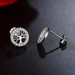 Boucles d'Oreilles Arbre de Vie Zircon cristaux