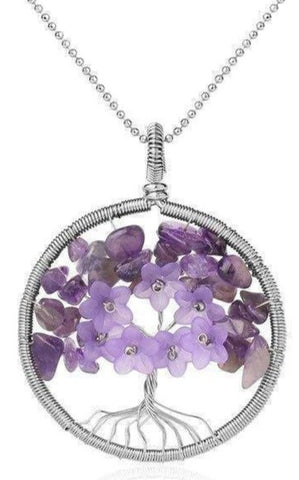 Collier Arbre de Vie avec Pierre Améthyste