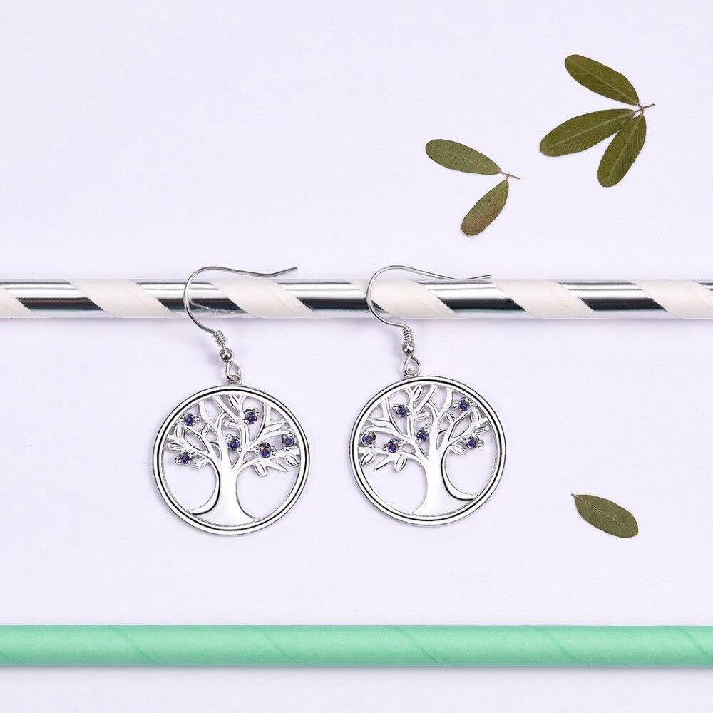 Boucles d'Oreilles Arbre de Vie Argent 925 Sterling Silver