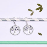 Boucles d'Oreilles Arbre de Vie Argent 925 Sterling Silver