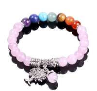 Thumbnail for Bracelet Arbre de Vie <br> Quartz Rose 7 Chakras