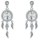 Boucles d'Oreilles Arbre de Vie Attrapeur de Rêve