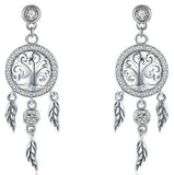 Boucles d'Oreilles Arbre de Vie Attrapeur de Rêve