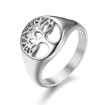 Bague Arbre de Vie Acier Inoxydable Or Argent