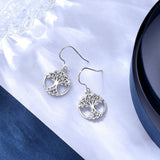 Boucles d'Oreilles Arbre de Vie Argent 925 Sterling