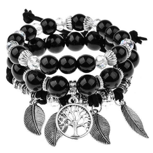 Bracelet Arbre de Vie Ethnique Noir