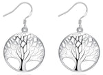 Boucle d'Oreille Arbre de Vie Plaquées Argent