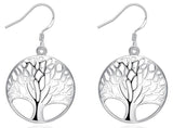 Boucle d'Oreille Arbre de Vie Plaquées Argent