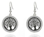 Boucles d'Oreilles Arbre de Vie Noires