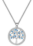 Collier Arbre de Vie Argent et Bleu