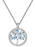 Collier Arbre de Vie Argent et Bleu
