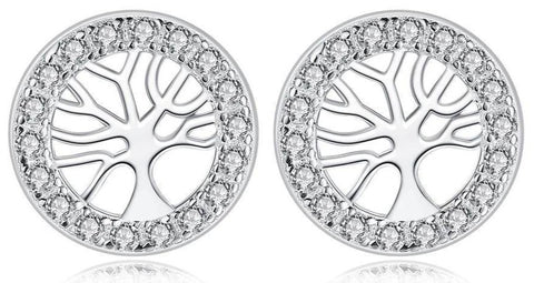 Boucles d'Oreilles Arbre de Vie Zircon