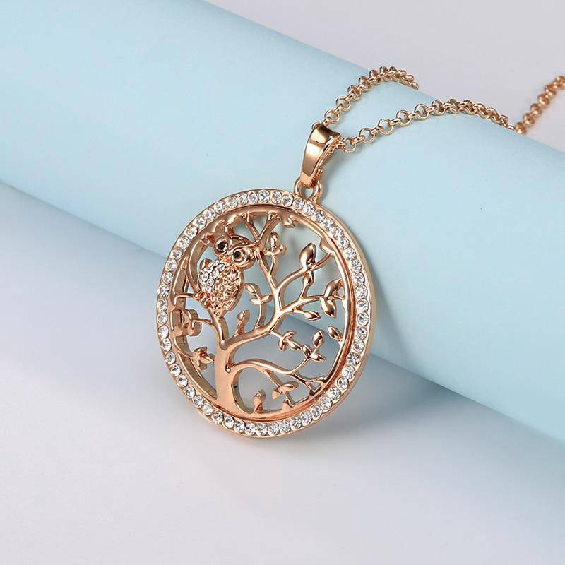 Collier Arbre de Vie <br> Chouette Dorée