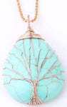 collier arbre de vie avec une pierre de turquoise naturelle