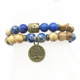 Bracelet en pierre arbre de vie bouddha
