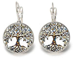 Boucles d'Oreilles Arbre de Vie Blanches