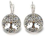 Boucles d'Oreilles Arbre de Vie Blanches