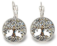 Thumbnail for Boucles d'Oreilles Arbre de Vie Blanches