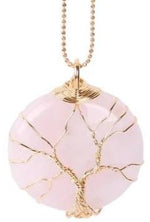 pendentif arbre de vie en quartz rose