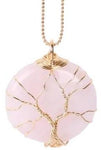 pendentif arbre de vie en quartz rose
