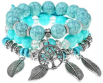 Bracelet Arbre de Vie Ethnique Bleu