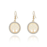 Boucle d'Oreille Arbre de Vie <br> Dorées