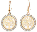 Boucles d'Oreilles Arbre de Vie dorées