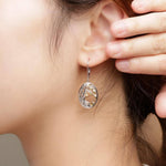 Boucle d'Oreille Arbre de Vie <br> Argent Doré