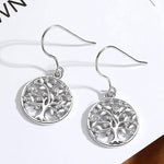 Boucles d'Oreilles Arbre de Vie Argent Massif