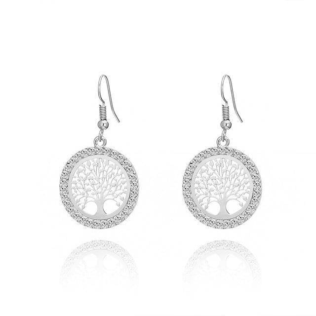 Boucle d'Oreille Arbre de Vie <br> Dorées