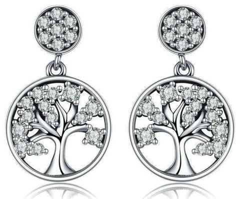 Boucle d'oreille Arbre de Vie en Argent
