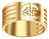Bague Arbre de Vie Acier doré